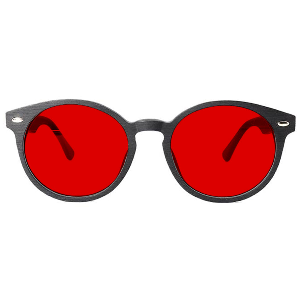 KUGO Bleecker 550nm blocking front view - Handmade blue and green light blocking sunset glasses for better sleeping, featuring eco-friendly biodegradable acetate for a stylish, sustainable look.