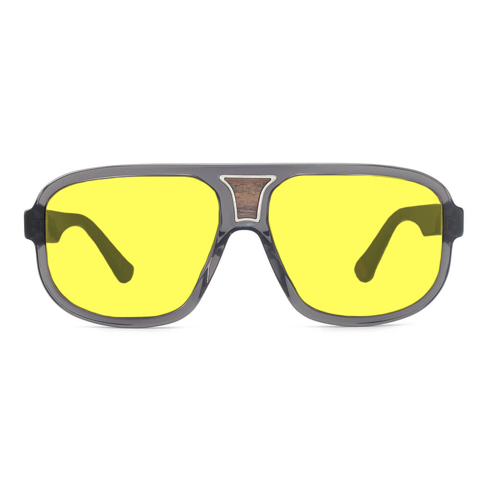 KUGO Mercer premium 450nm blocking side view - Handmade blue and green light blocking sunset glasses for better sleeping, featuring eco-friendly biodegradable acetate for a stylish, sustainable look.