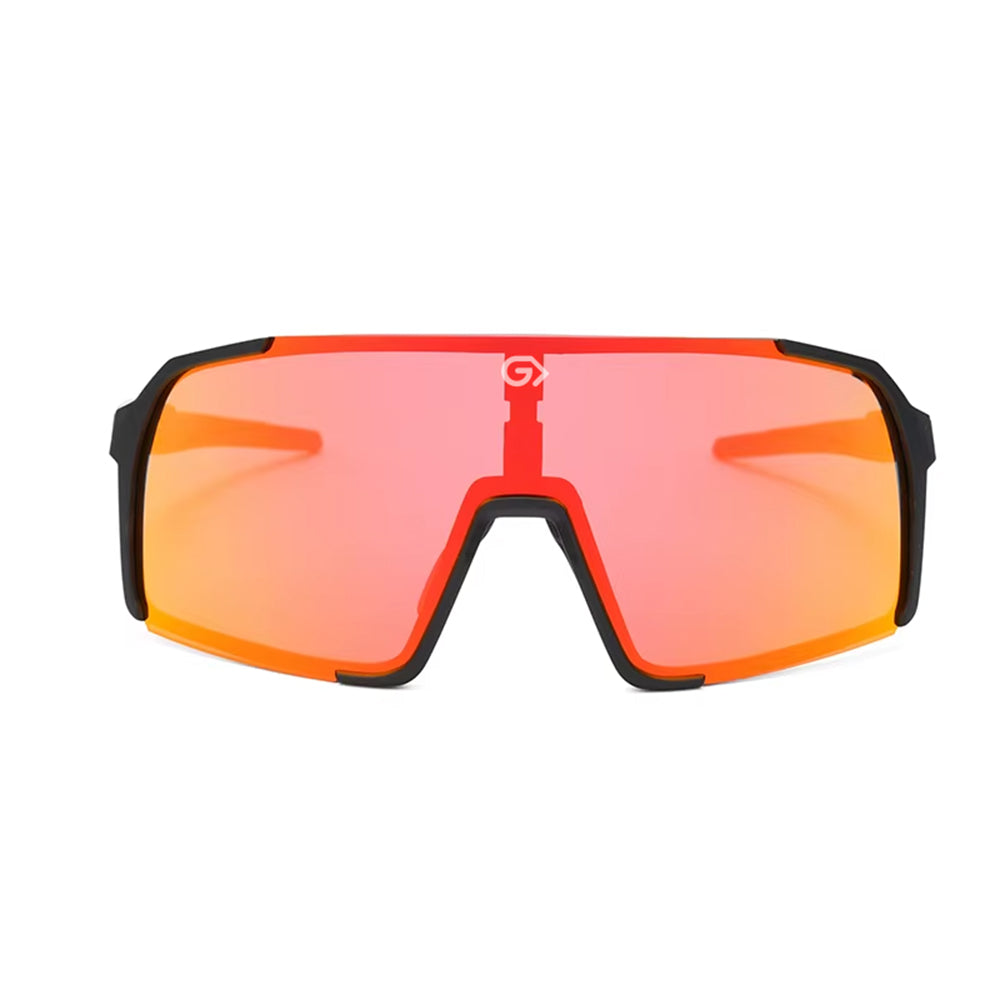 KUGO Sport ultralight and durable Sunglasses with red changeable lens front view