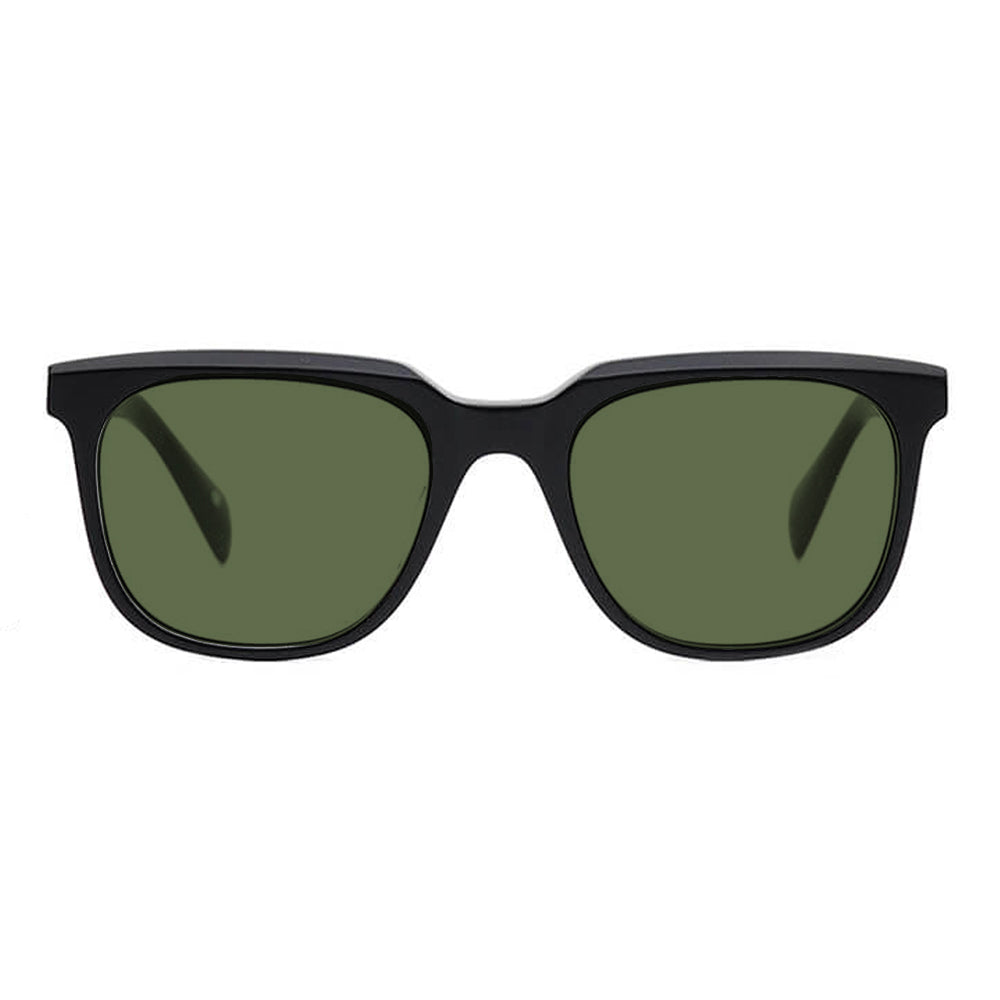 KUGO Stanton Black - Green Premium Lens sunglasses made of biodegradable acetate front view