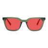 KUGO Aston green sunset - blue and green light blocking glasses for bedtime made of biodegradable acetate front view