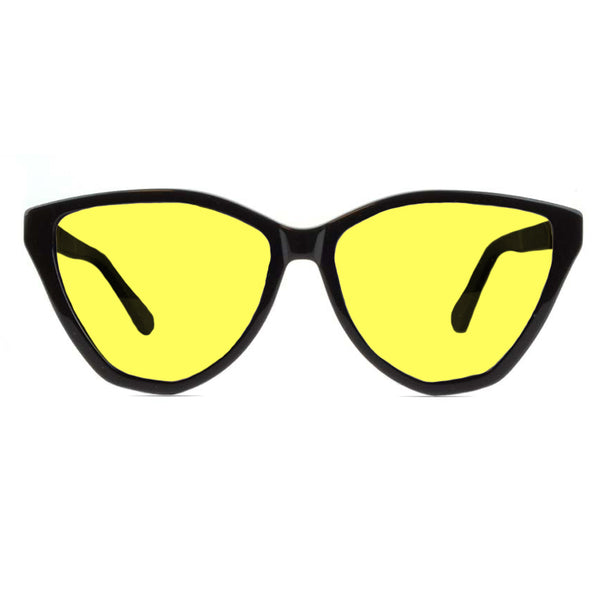 KUGO Astor premium 450nm blocking front view - Handmade blue and green light blocking sunset glasses for better sleeping, featuring eco-friendly biodegradable acetate frames and natural wood arms for a stylish, sustainable look.