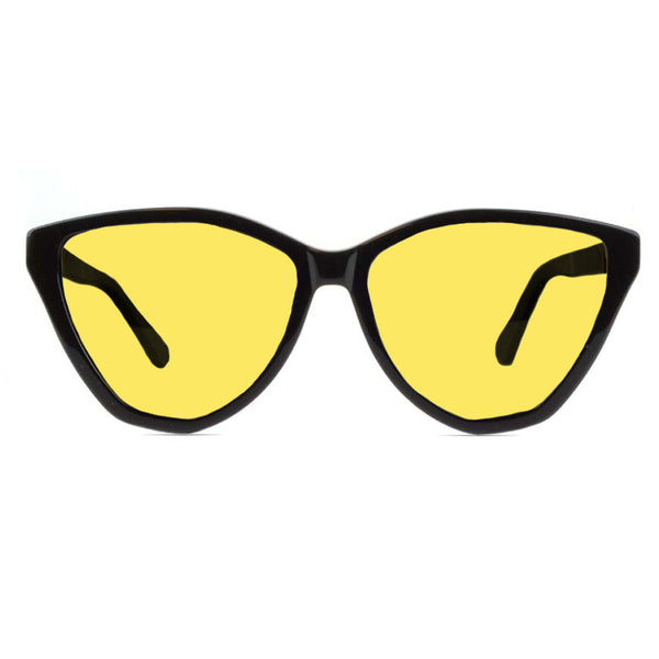 KUGO Astor 450nm blocking front view - Handmade blue and green light blocking sunset glasses for better sleeping, featuring eco-friendly biodegradable acetate frames and natural wood arms for a stylish, sustainable look.