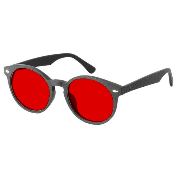 KUGO Bleecker 550nm blocking side view - Handmade blue and green light blocking sunset glasses for better sleeping, featuring eco-friendly biodegradable acetate for a stylish, sustainable look.