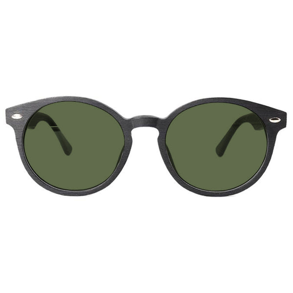 Bleecker KUGO Premium Green lens sunglasses from biodegradable acetate front view