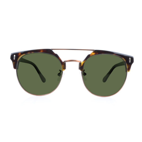 KUGO Chambers Premium Green Lens sunglasses made of biodegradable acetate front view