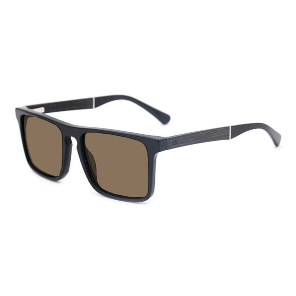 KUGO Columbus Premium Brown Lens sunglasses made of natural wood and biodegradable acetate side view