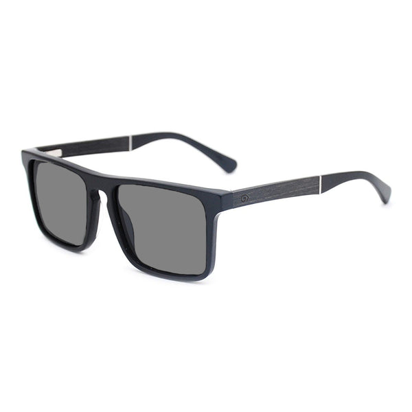 KUGO Columbus Premium Grey Lens sunglasses made of natural wood and biodegradable acetate side view