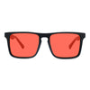 KUGO Columbus sunset premium - blue and green light blocking glasses for bedtime made of biodegradable acetate and wood front view