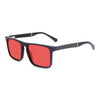 KUGO Columbus sunset - blue and green light blocking glasses for bedtime made of biodegradable  acetate and wood side view