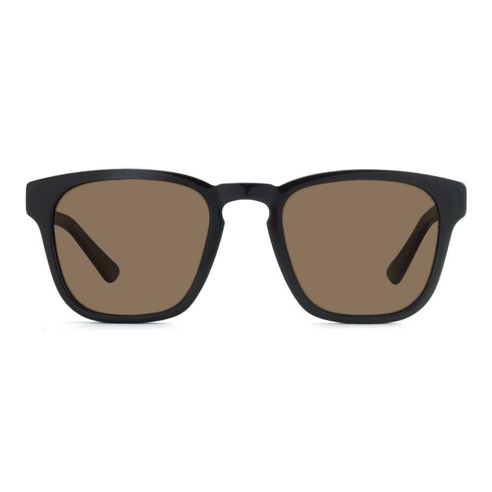 KUGO Fulton Premium Brown Lens sunglasses made of wood and biodegradable acetate front view