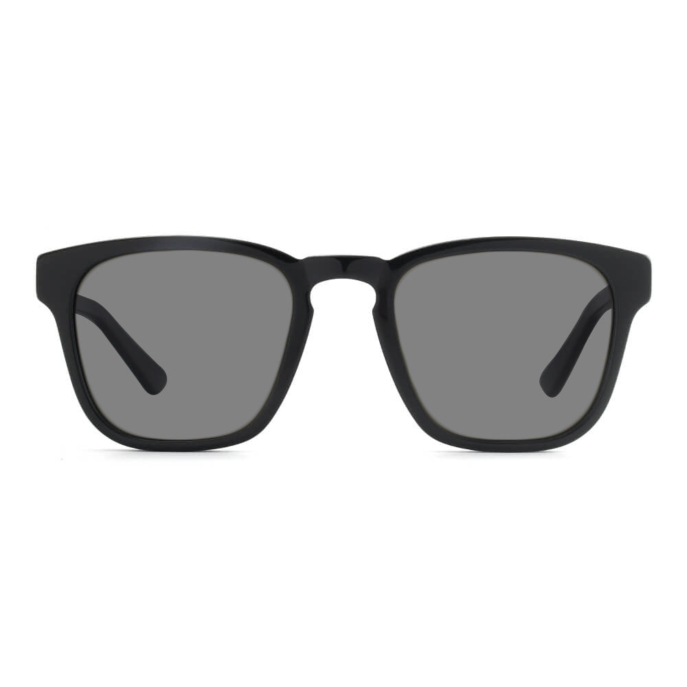 KUGO Fulton Premium Grey Lens sunglasses made of wood and biodegradable acetate front view
