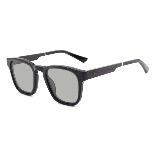 KUGO Fulton Non Premium Grey Lens sunglasses made of wood and biodegradable acetate side view