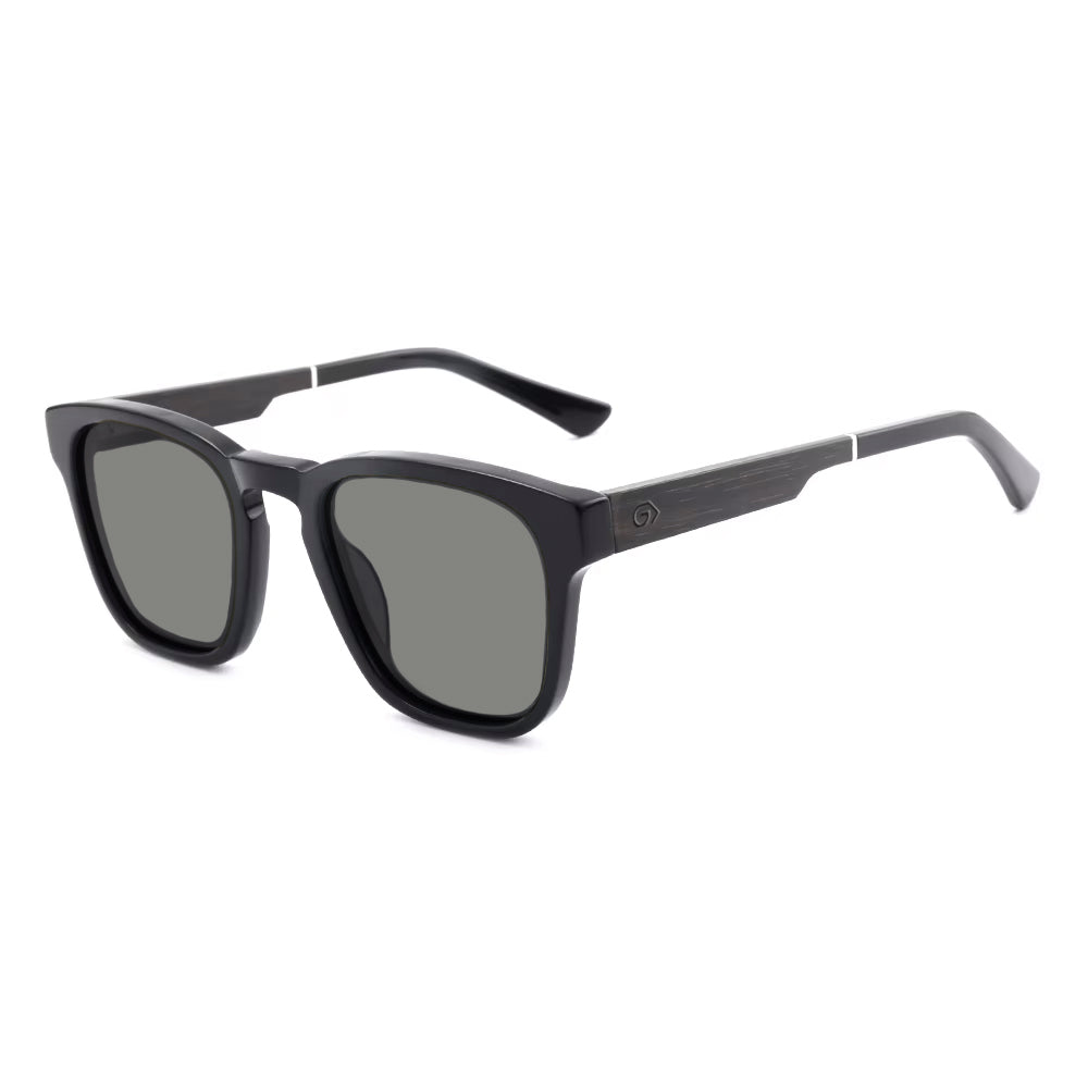 KUGO Fulton Premium Grey Lens sunglasses made of wood and biodegradable acetate side