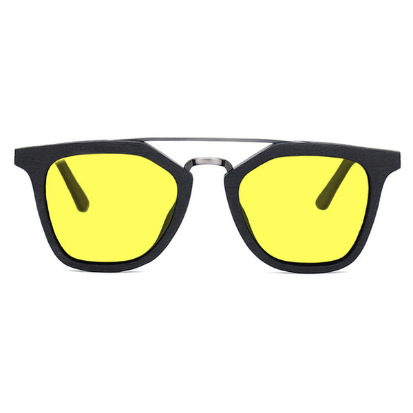 KUGO Leroy Brown premium 450nm blocking front view - Handmade blue and green light blocking sunset glasses for better sleeping, featuring eco-friendly biodegradable acetate for a stylish, sustainable look.
