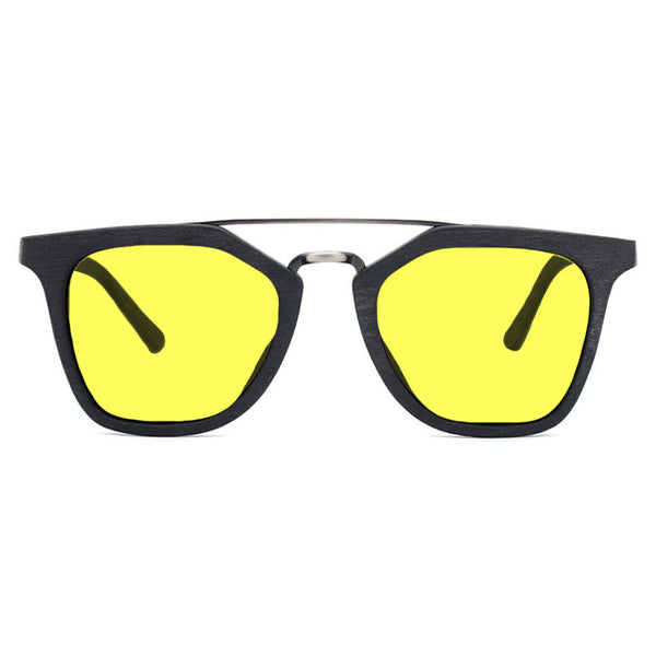 KUGO Leroy Gray premium 450nm blocking front view - Handmade blue and green light blocking sunset glasses for better sleeping, featuring eco-friendly biodegradable acetate for a stylish, sustainable look.