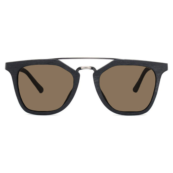 KUGO Leroy Premium Brown lens sunglasses made of biodegradable acetate front view