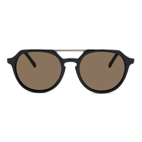 KUGO Ludlow Premium Brown lens sunglasses made of biodegradable acetate front view
