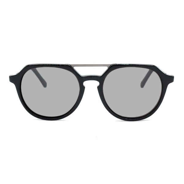 KUGO Ludlow Grey non premium lens sunglasses made of biodegradable acetate front view