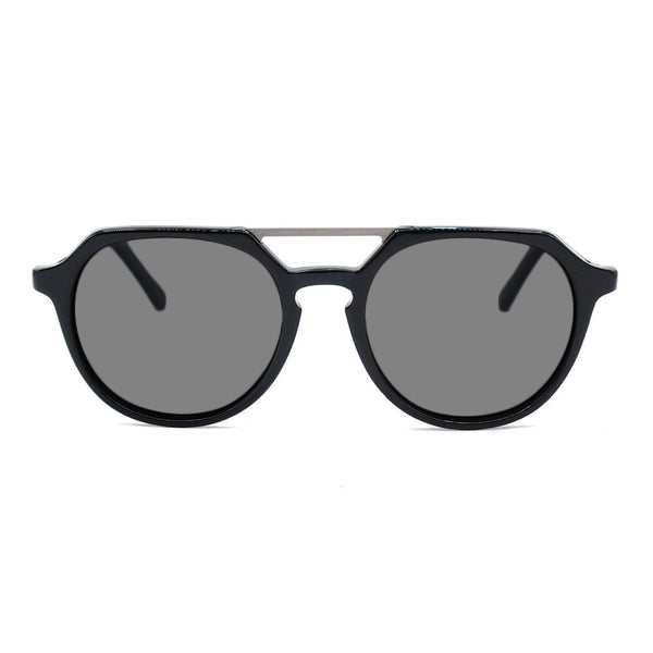 KUGO Ludlow Premium Grey lens sunglasses made of biodegradable acetate front view