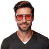 KUGO Chatham sunset - blue and green light blocking glasses for bedtime made of biodegradable acetate and wood on model