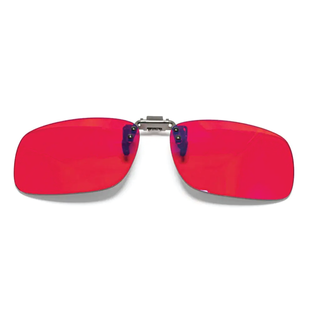 Red clip on sunglasses sales