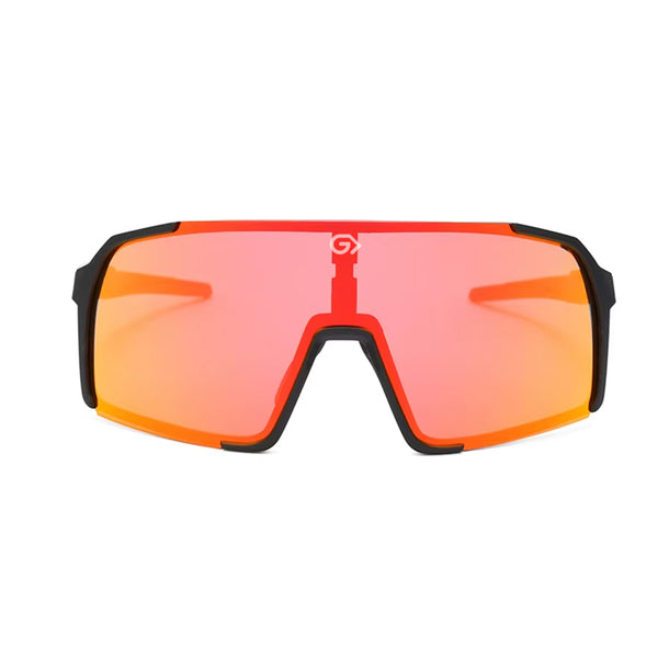 KUGO Sport ultralight and durable Sunglasses with red changeable lens front view