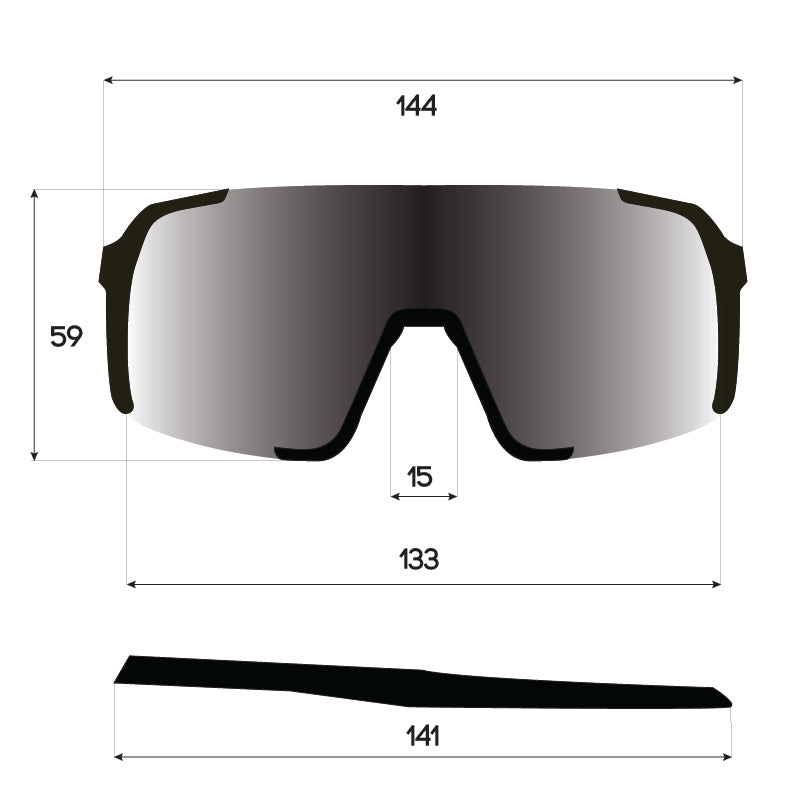 KUGO Sport Sunglasses Transparent Frame Red Lens