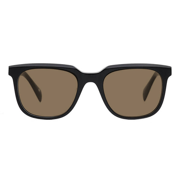 KUGO Stanton Black - Brown Premium Lens sunglasses made of biodegradable acetate front view