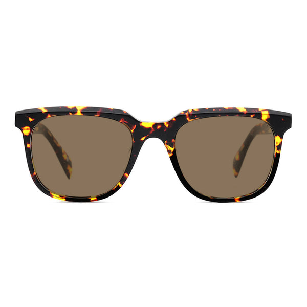 KUGO Stanton Tortoise - Brown Premium Lens sunglasses made of biodegradable acetate front view