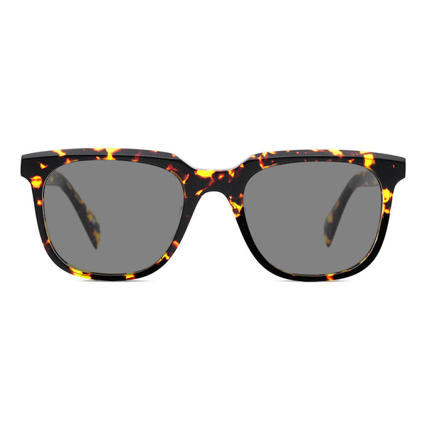 KUGO Stanton Tortoise - Grey Premium Lens sunglasses made of biodegradable acetate front view