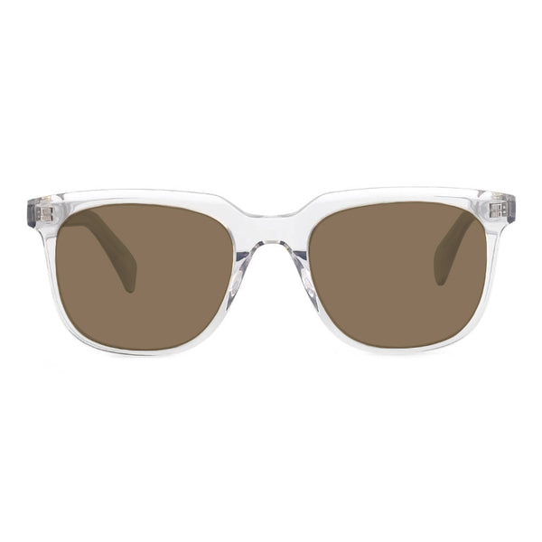 KUGO Stanton Transparent - Brown Premium Lens sunglasses made of biodegradable acetate front view