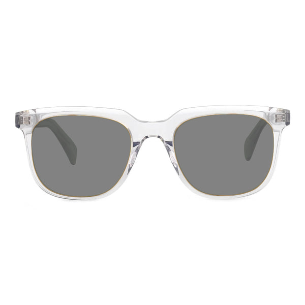 KUGO Stanton Transparent - Grey Premium Lens sunglasses made of biodegradable acetate front view