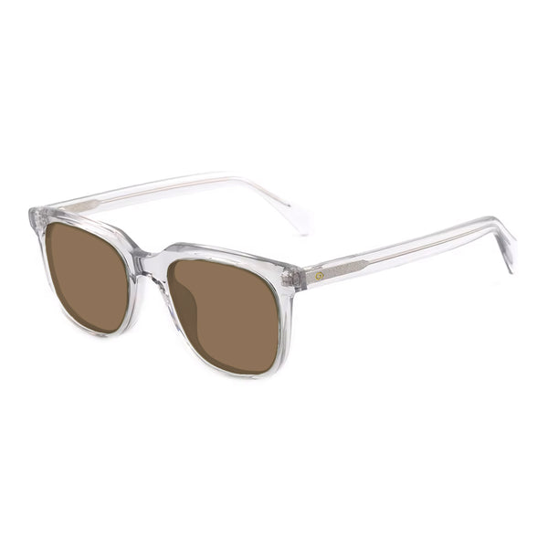KUGO Stanton Transparent - Brown Premium Lens sunglasses made of biodegradable acetate side view