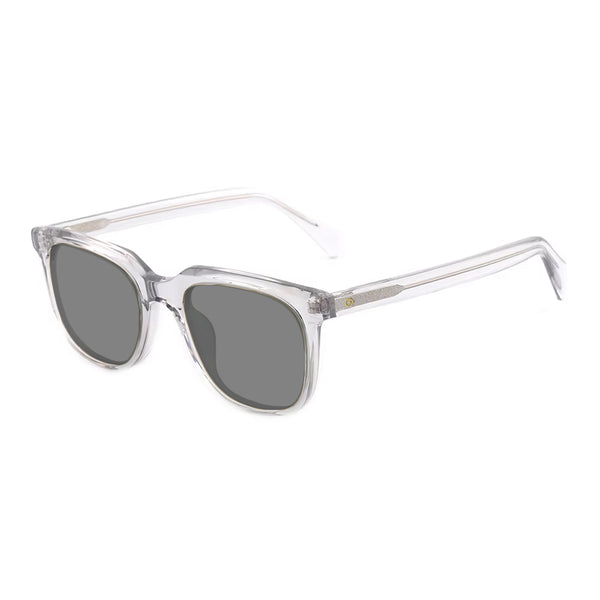 KUGO Stanton Transparent - Grey Premium Lens sunglasses made of biodegradable acetate side view