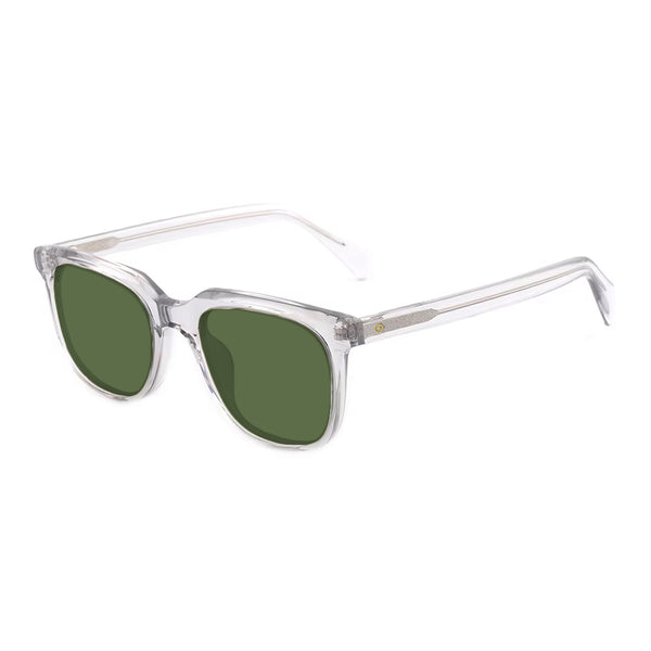 KUGO Stanton Transparent - Green Premium Lens sunglasses made of biodegradable acetate side view