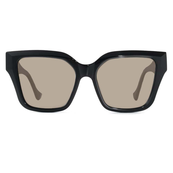KUGO Taras Black front view of brown lens sunglasses