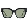 KUGO Taras Black front view of green lens sunglasses