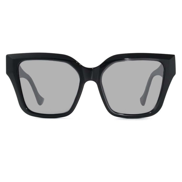 KUGO Taras Black front view of grey lens sunglasses