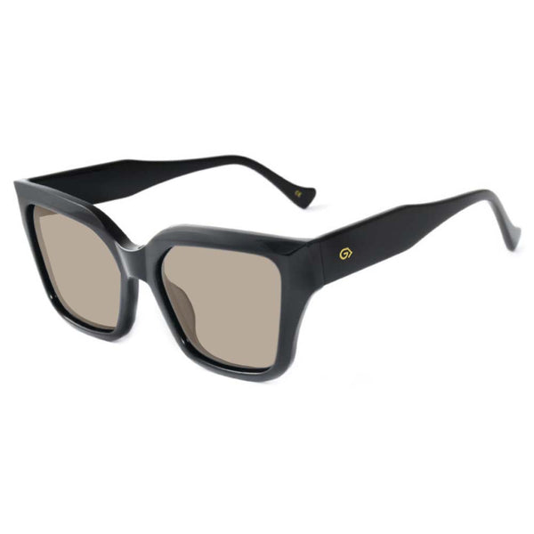 KUGO Taras Black side view of brown lens sunglasses