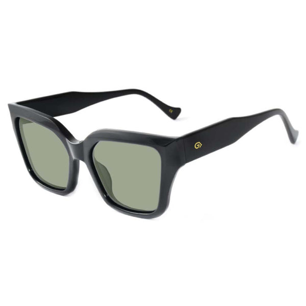 KUGO Taras Black side view of green lens sunglasses
