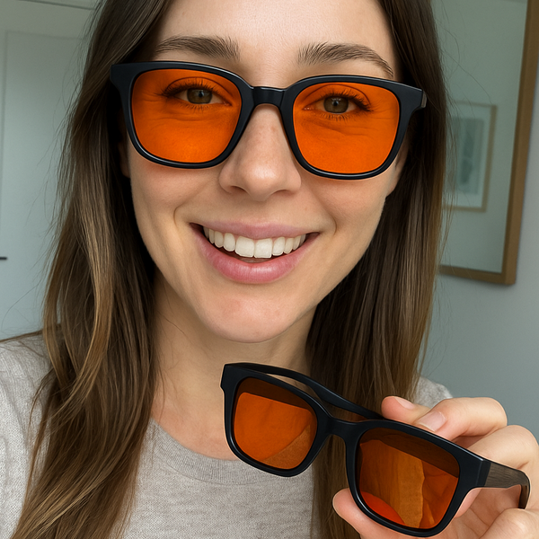 monroe sunset premium 530nm blue and green light blocking glasses