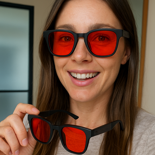 monroe sunset premium 550nm blue and green light blocking glasses