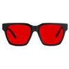 KUGO Monroe 550nm blocking 360 view - Handmade blue and green light blocking sunset glasses for better sleeping, featuring eco-friendly biodegradable acetate frames and natural wood arms for a stylish, sustainable look.
